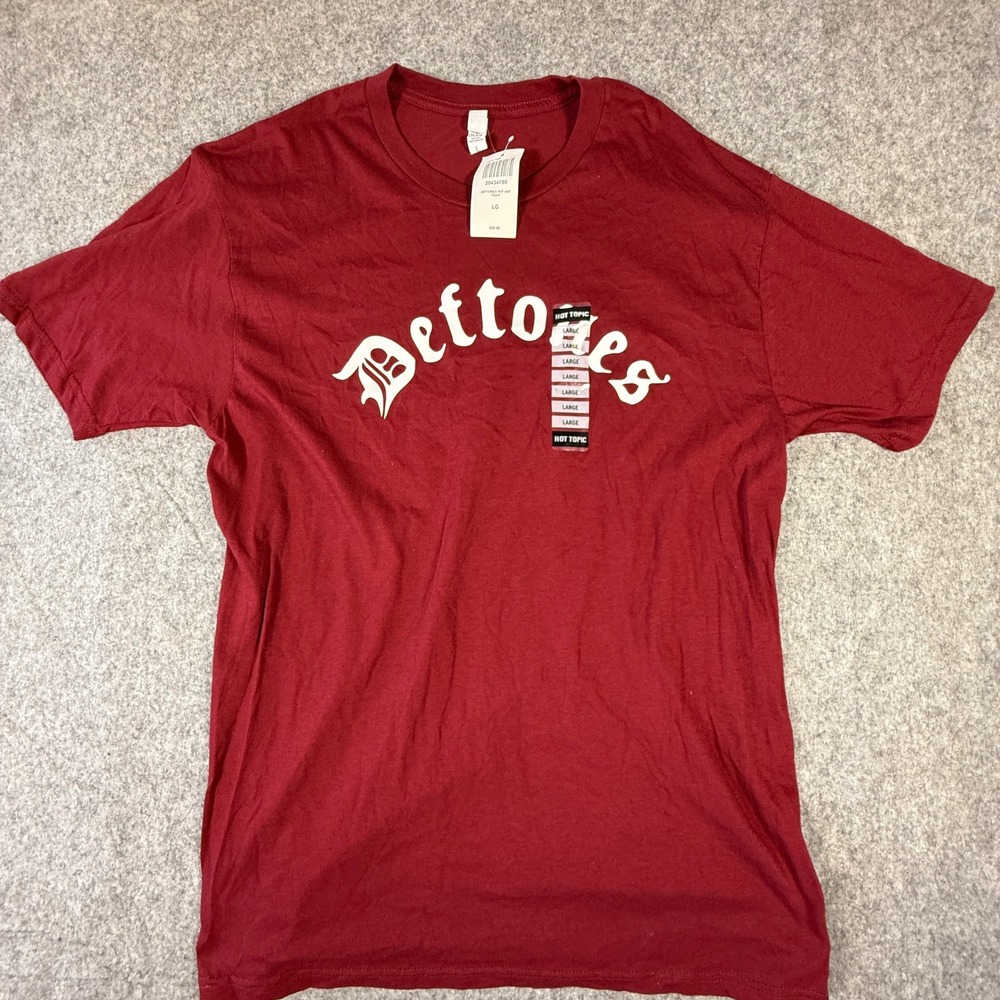 Deftones T Shirt Mens Large Maroon Band Graphic Tee Tiger Sacramento Hot Topic